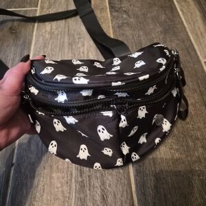 Ghost Pattern Black Crossbody Bag